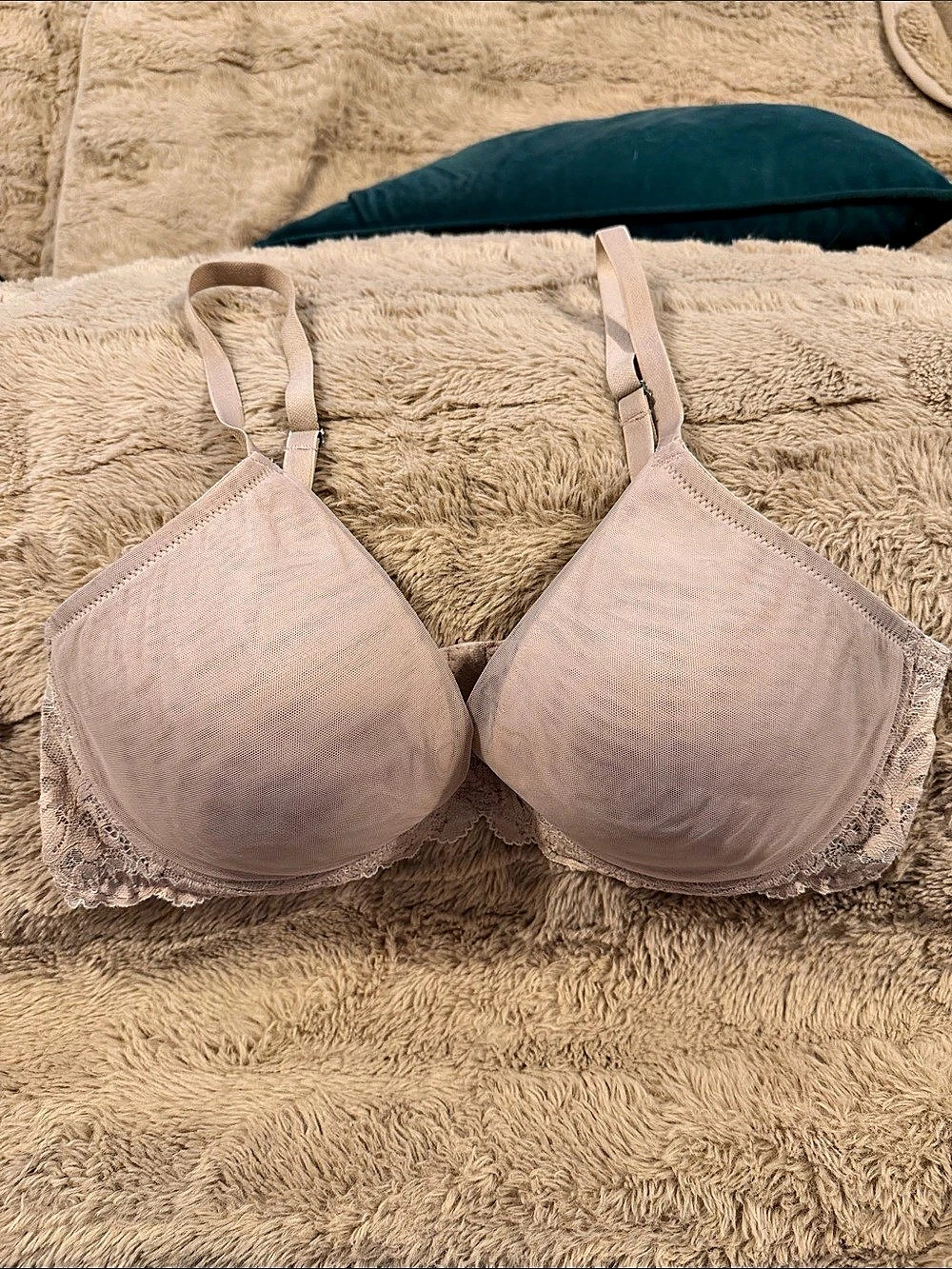 Natori Lace Floral Underwire Bra in tan nude beige  Size 36D